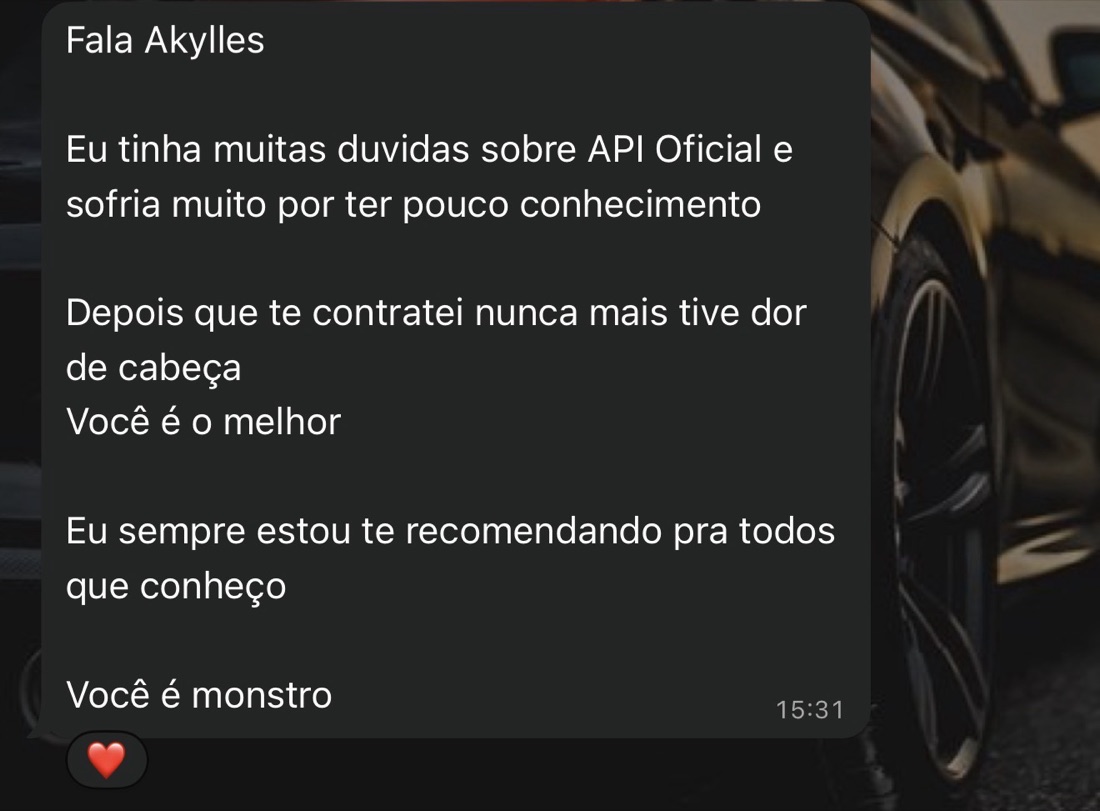 Print de WhatsApp: me ensinou a criar mensagens na API Oficial